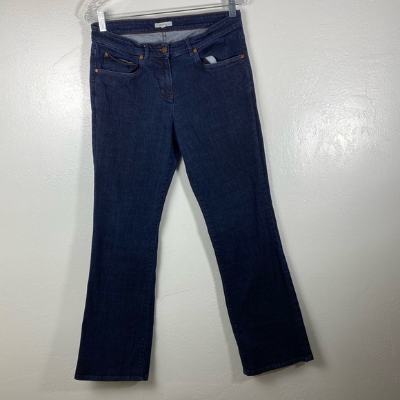 Eileen Fisher Dark Wash Blue Western Rodeo Bootcut Denim Jeans women’s Small